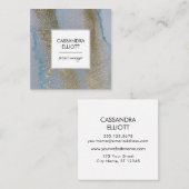 Abstrakter Blauer Schimmer Alkoholtupfer Flüssigke Quadratische Visitenkarte (Vorne/Hinten)