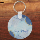 Abstrakter blauer Schlüsselanhänger (Vorderseite)