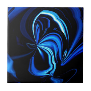 Abstrakter blauer Schmetterling Fliese
