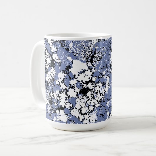 Abstrakter blauer Spritzer Kaffeetasse (Vorderseite Links)