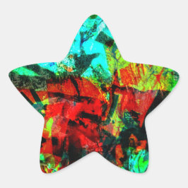 Abstrakter blauer Sternenaufkleber, Tief Stern-Aufkleber