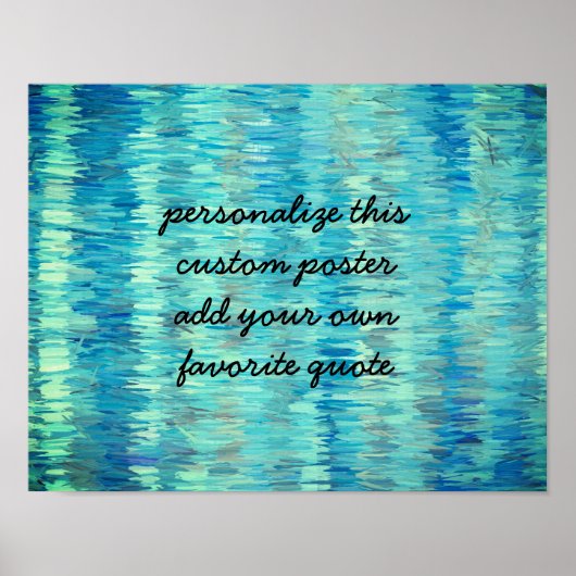 abstrakter, blauer Text hinzufügen Poster (Vorne)