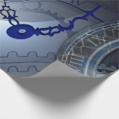 Abstrakter blauer Uhr-Entwurf Geschenkpapier (Ecke)