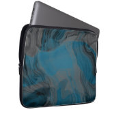 Abstrakter blauer und grauer Marmor Laptopschutzhülle (Vorne Rechts)