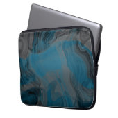 Abstrakter blauer und grauer Marmor Laptopschutzhülle (Vorderseite Links)
