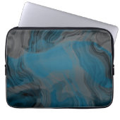 Abstrakter blauer und grauer Marmor Laptopschutzhülle (Vorderseite)