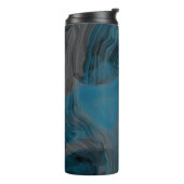 Abstrakter blauer und grauer Marmor Thermosbecher (Nach links gedreht)