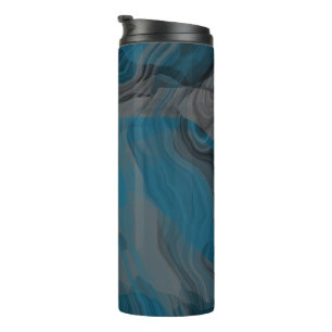 Abstrakter blauer und grauer Marmor Thermosbecher