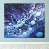 Abstrakter blauer und Lila Acrylfarbe Leinwanddruck (Insitu (Holzboden))