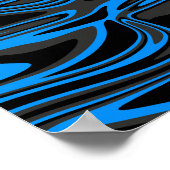 Abstrakter Blauer und Schwarzer Strom Poster (Ecke)