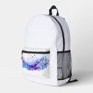 Abstrakter blauer violetter futuristischer Netzwer Bedruckter Rucksack