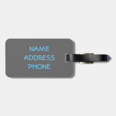 Abstrakter Blauer Vogel *personalisieren* Gepäckanhänger (Rückseite horizontal)