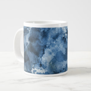 Abstrakter, blauer Wasserfarben Jumbo-Tasse