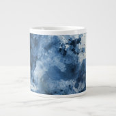 Abstrakter, blauer Wasserfarben Jumbo-Tasse (Vorderseite)