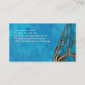 Abstrakter blauer Wasserfarbenmosaikbaum Visitenkarte (Rückseite)