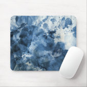 Abstrakter blauer Wasserfarbhintergrund Mousepad (Mit Mouse)