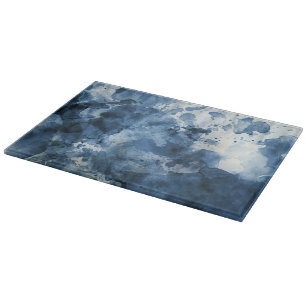 Abstrakter blauer Wasserfarbhintergrund Schneidebrett