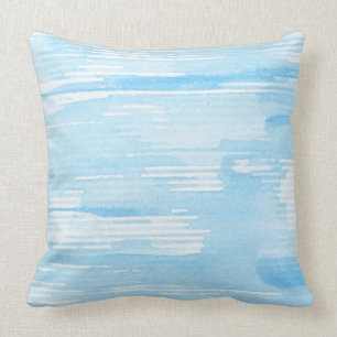 Abstrakter blauer Wasserfarbhintergrund, Textur. Kissen