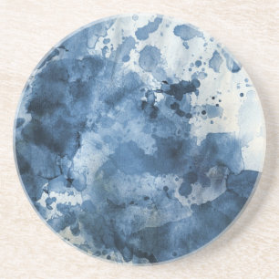 Abstrakter blauer Wasserfarbhintergrund Untersetzer