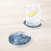Abstrakter blauer Wasserfarbhintergrund Untersetzer (Seite)