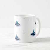 Abstrakter blauer Wassertropfen Classic Mug mit ho Kaffeetasse (VorderseiteRechts)