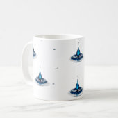 Abstrakter blauer Wassertropfen Classic Mug mit ho Kaffeetasse (Vorderseite Links)