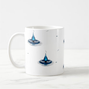 Abstrakter blauer Wassertropfen Classic Mug mit ho Kaffeetasse