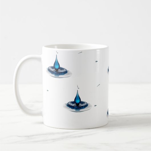 Abstrakter blauer Wassertropfen Classic Mug mit ho Kaffeetasse (Links)