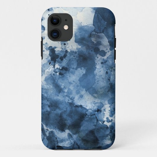Abstrakter blauer Watercolorhintergrund Case-Mate iPhone Hülle (Rückseite)