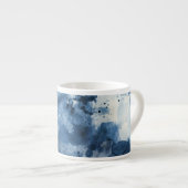 Abstrakter blauer Watercolorhintergrund Espressotasse (Vorderseite Rechts)
