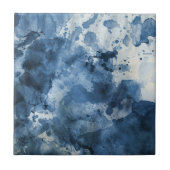 Abstrakter blauer Watercolorhintergrund Fliese (Vorderseite)