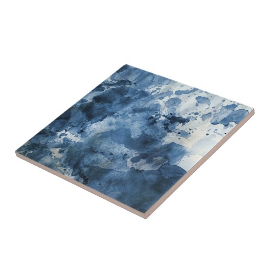 Abstrakter blauer Watercolorhintergrund Fliese (Seite)