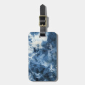 Abstrakter blauer Watercolorhintergrund Gepäckanhänger (Vorderseite vertikal)