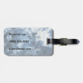 Abstrakter blauer Watercolorhintergrund Gepäckanhänger (Rückseite horizontal)