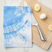 Abstrakter blauer Watercolorhintergrund, Geschirrtuch (Viertel Falte)