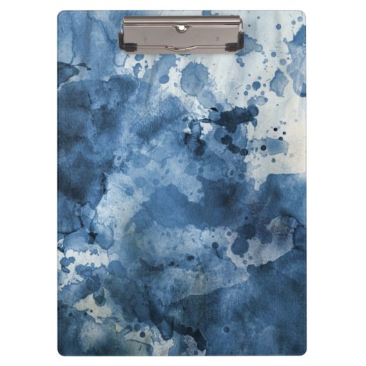 Abstrakter blauer Watercolorhintergrund Klemmbrett (Vorderseite)