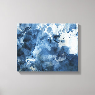 Abstrakter blauer Watercolorhintergrund Leinwanddruck