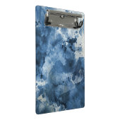Abstrakter blauer Watercolorhintergrund Mini Klemmbrett (Schrägansicht)