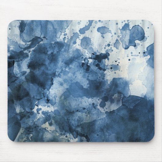 Abstrakter blauer Watercolorhintergrund Mousepad (Vorne)