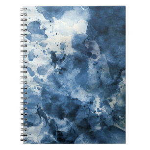 Abstrakter blauer Watercolorhintergrund Notizblock