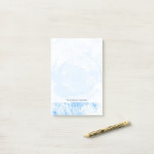 Abstrakter blauer Watercolorhintergrund, Post-it Klebezettel (Auf Schreibtisch)
