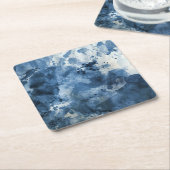 Abstrakter blauer Watercolorhintergrund Rechteckiger Pappuntersetzer (angewinkelt)