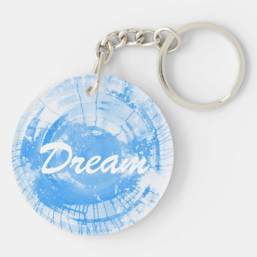 Abstrakter blauer Watercolorhintergrund, Schlüsselanhänger (Rückseite)