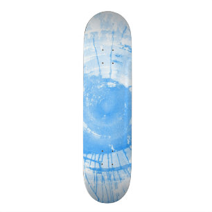 Abstrakter blauer Watercolorhintergrund, Skateboard