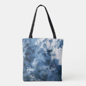 Abstrakter blauer Watercolorhintergrund Tasche (Rückseite)