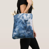 Abstrakter blauer Watercolorhintergrund Tasche (Von Nahem)