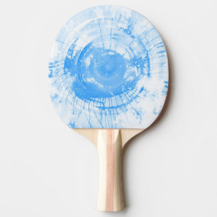 Abstrakter blauer Watercolorhintergrund, Tischtennis Schläger