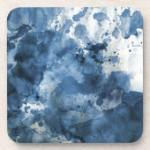 Abstrakter blauer Watercolorhintergrund Untersetzer (Vorderseite)