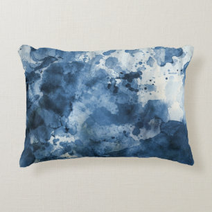 Abstrakter blauer Watercolorhintergrund Zierkissen