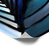 Abstrakter blauer Wellenprint Poster (Ecke)
